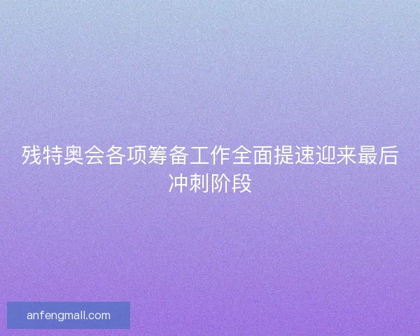 残特奥会各项筹备工作全面提速迎来最后冲刺阶段