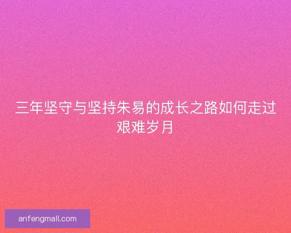 三年坚守与坚持朱易的成长之路如何走过艰难岁月